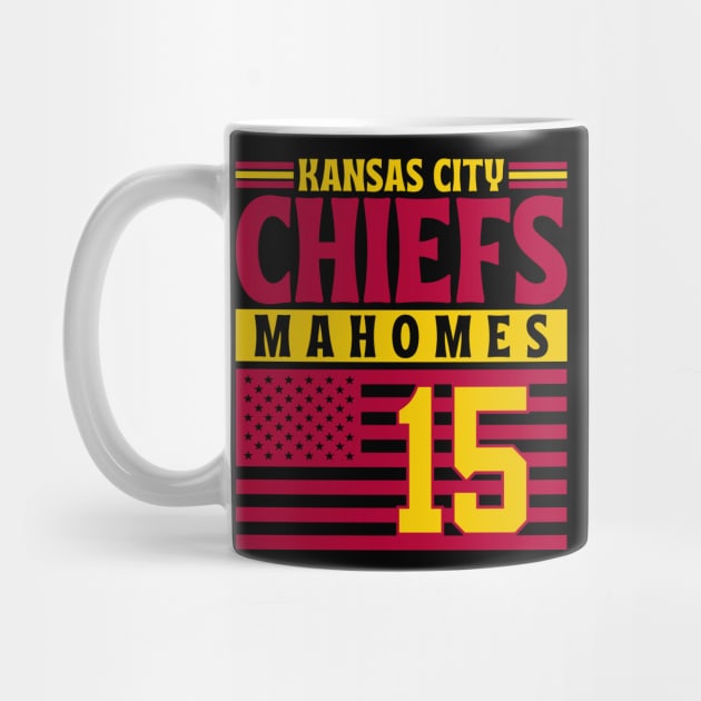 Kansas City Chiefs Mahomes 15 American Flag Football by Astronaut.co